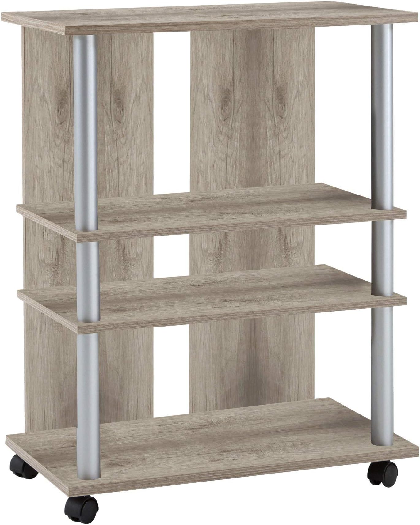 FITUEYES TV Rack HiFi plank audiokast glas en aluminium 600x455x770mm FITUEYES TV Rack HiFi plank audiokast glas en aluminium 600x455x770mm