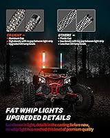 Vista 3 de Luces LED de látigo en espiral gruesa de 1 pie con control remoto y APP, 300 colores y 200 modos RGB de persecución/baile, antena gruesa iluminada