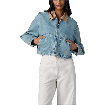 Blank NYC Coffee Run Denim Cropped Jacket in Blue blue