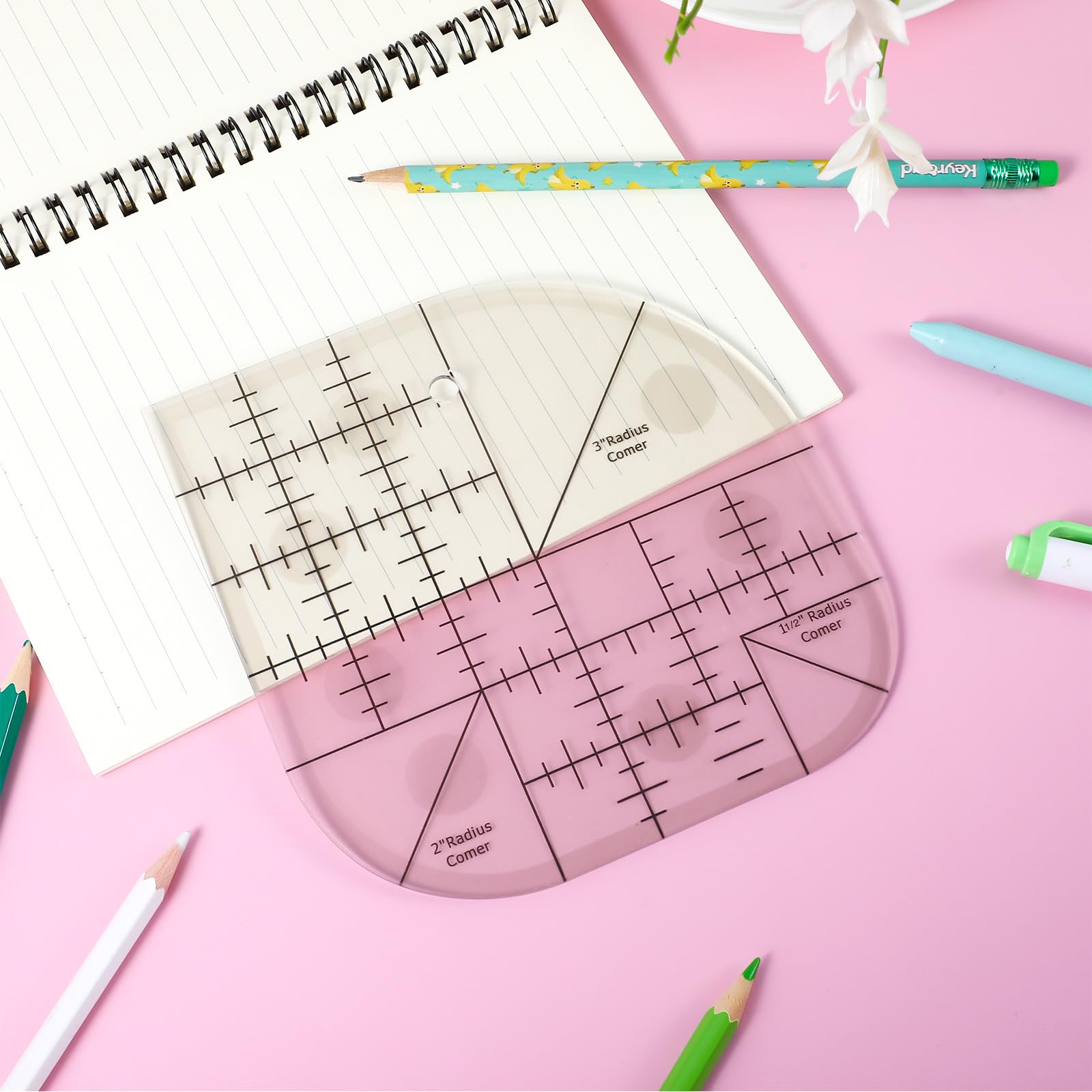 Snapklik.com : Curved Corner Cutter Ruler, Acrylic Sewing Patchwork ...