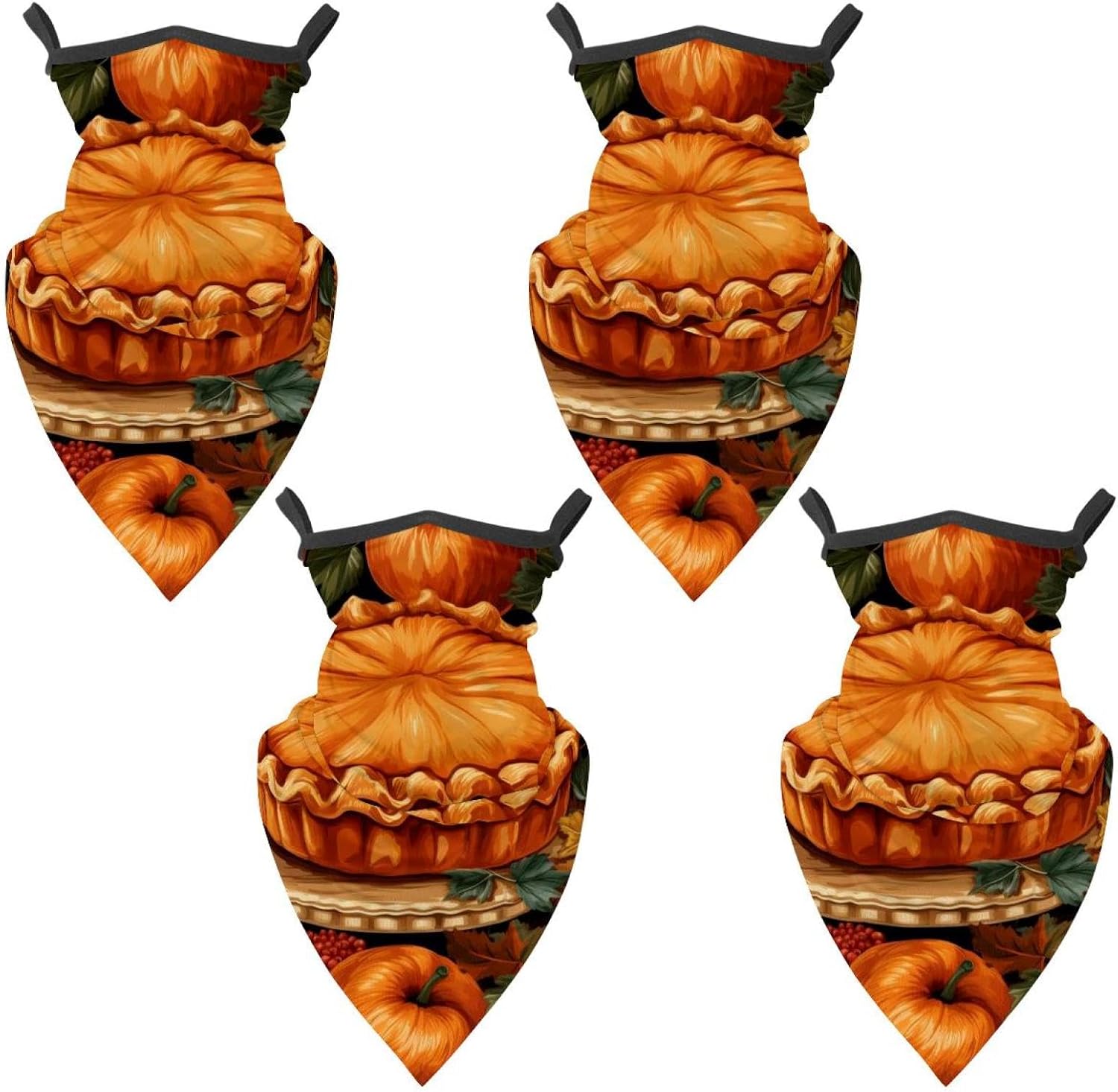 4 Pieces Thanksgiving Pumpkin UV Protector Scarf, Summer Cooling Neck Gaiter for Men/Women