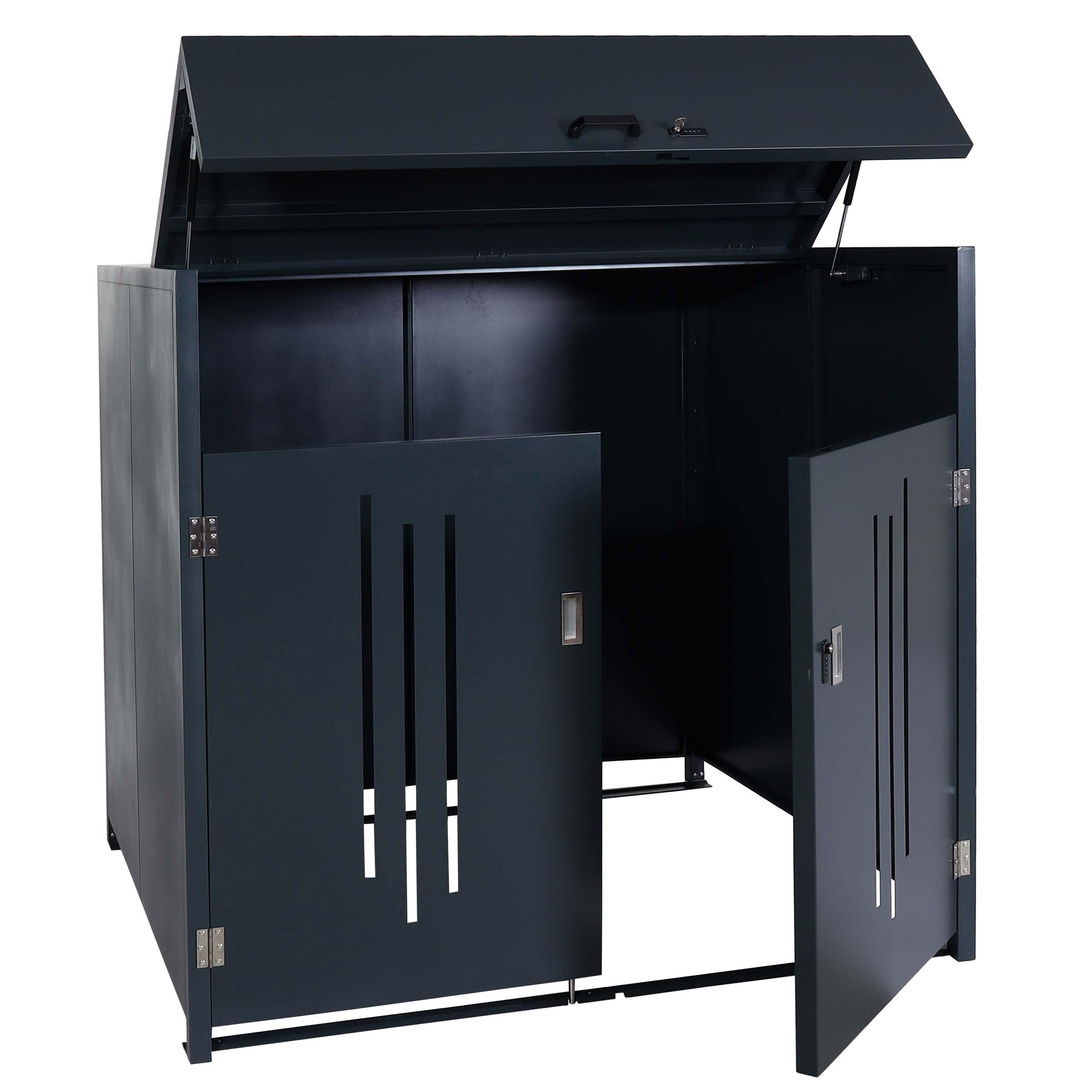 Mendler Revestimiento para contenedor de basura HWC-M54, caja para contenedores industriales, contenedor de hasta 1100 l, 154 x 160 x 136 cm, acero