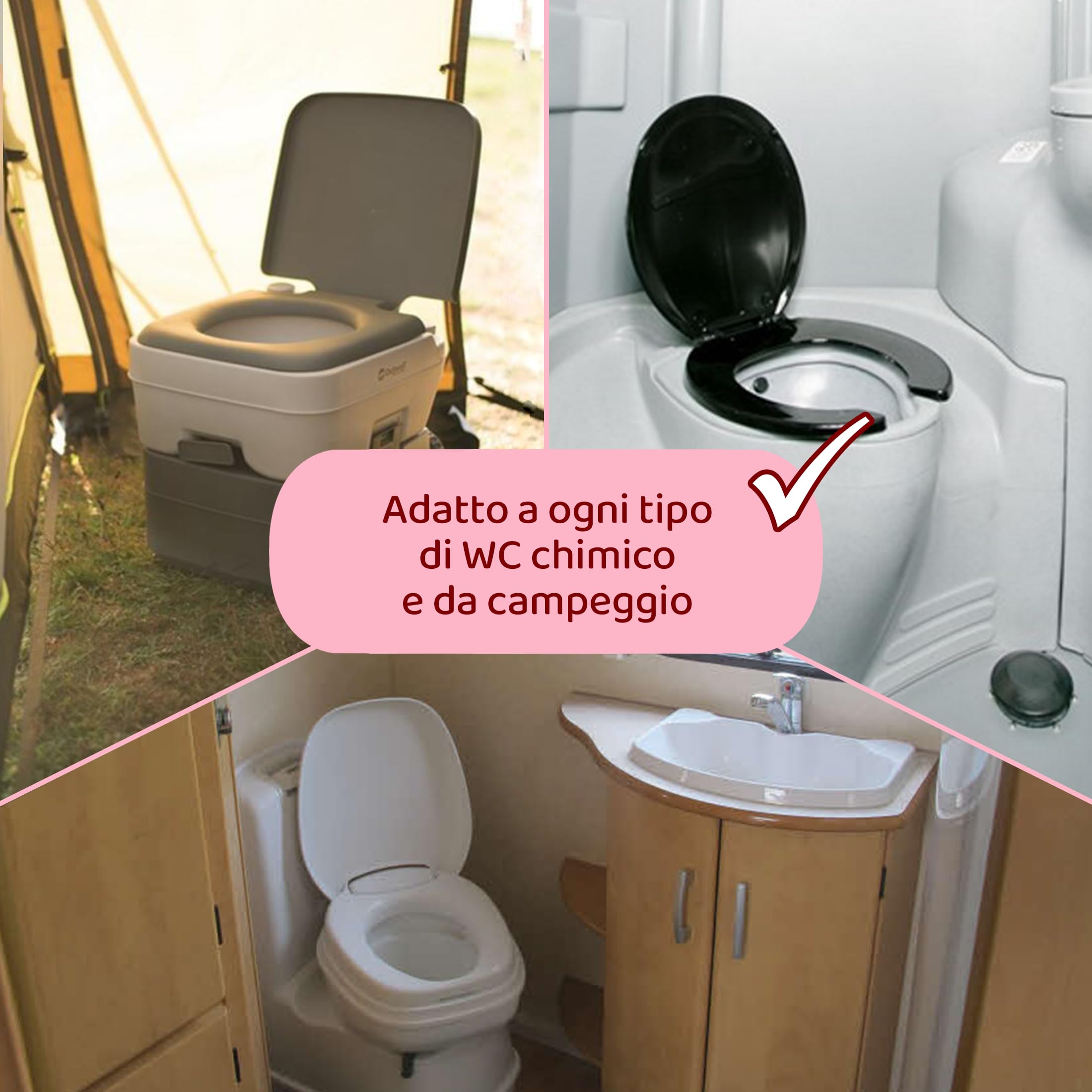 CAMPI Red 5L – Liquido sanitario e additivo per toilette da campeggio – Chimico per WC da campeggio – Per serbatoio dell'acqua di caravan e camper