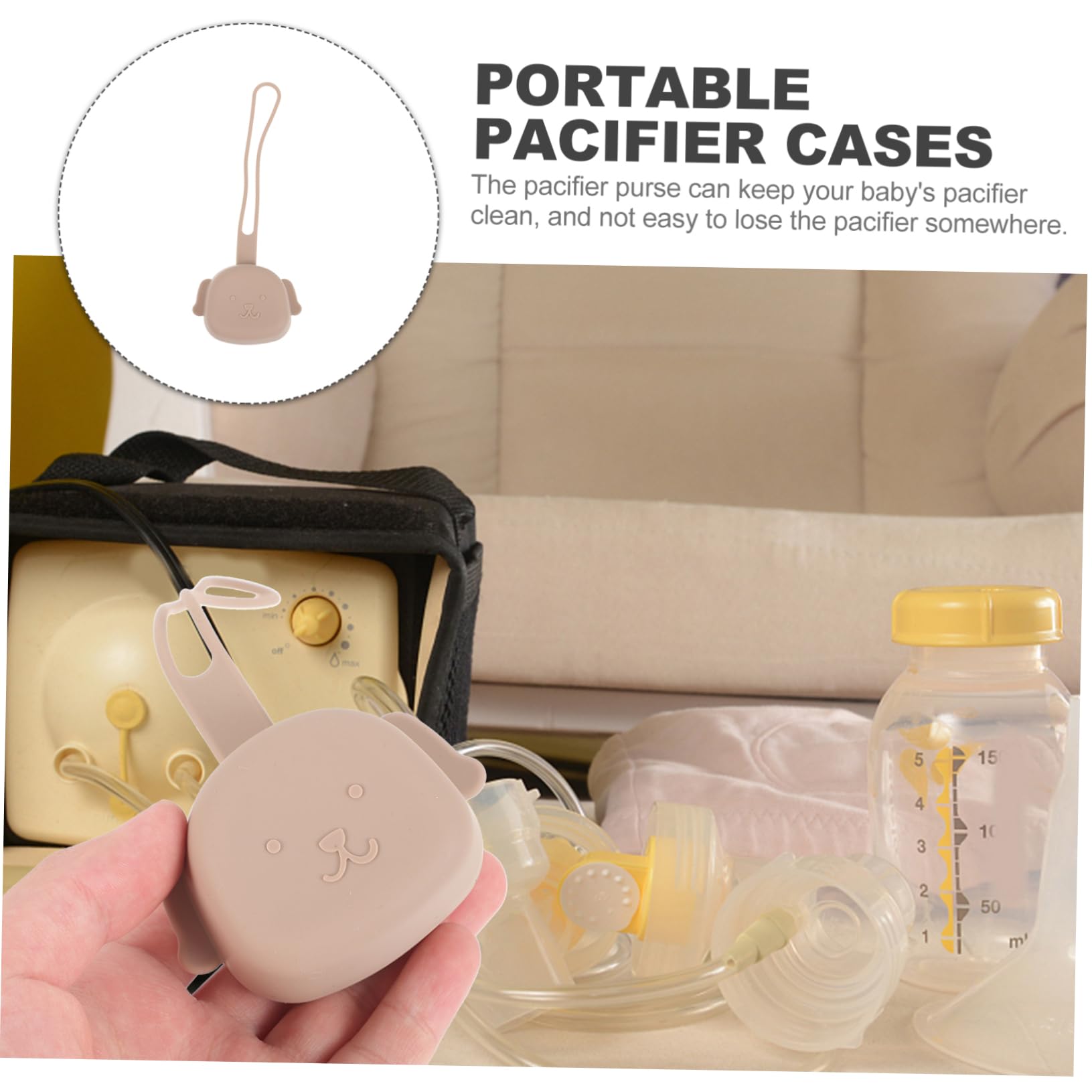 Hohopeti Baby Pacifier Holder Bag Travel Pacifier Storage Silicone Case Sturdy Zippers