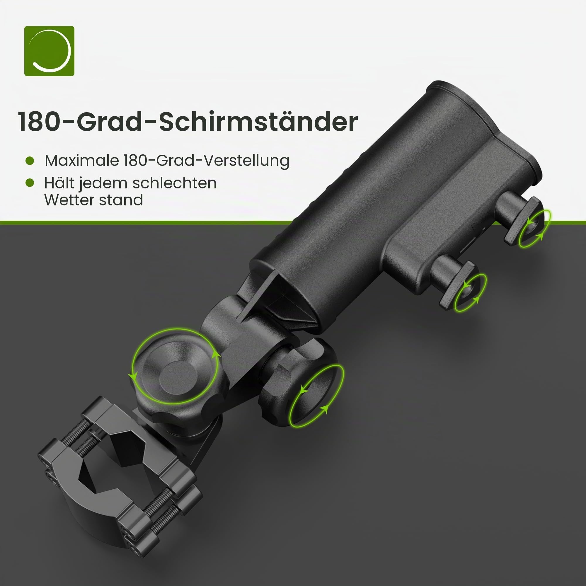 10L0L Golfwagen-Sonnenschirmhalter für Golfschubkarre/Motocaddy/Powakaddy/Kinderwagen/Rollstuhl/Strandstuhl, strapazierfähiger, Verstellbarer Golfschirm mit Aluminiumlegierungsbasis
