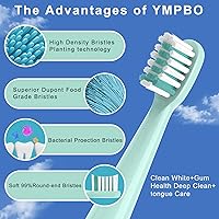 Vista 4 de 10 cabezales de repuesto para cepillos de dientes compatibles con Vekkia Kids Blue Dragon, cepillo de dientes eléctrico, suave y cómodo para dientes