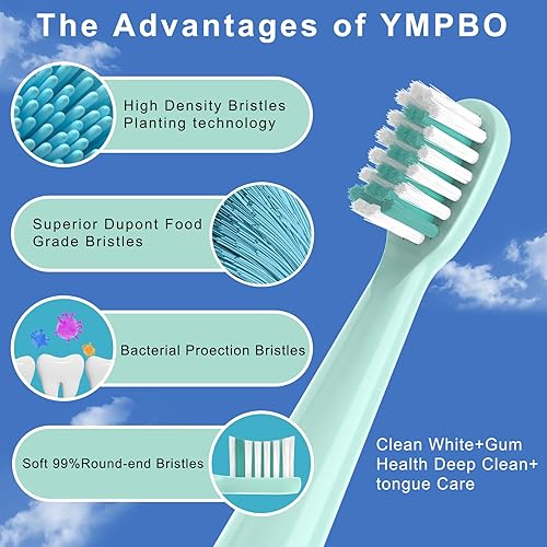 Miniatura 4 de 10 cabezales de repuesto para cepillos de dientes compatibles con Vekkia Kids Blue Dragon, cepillo de dientes eléctrico, suave y cómodo para dientes