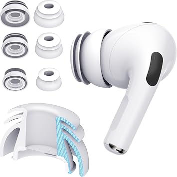 Premium Multi-Flange Eartips for AirPods Pro 1&2 S/M/L Always Fits, Never Slips