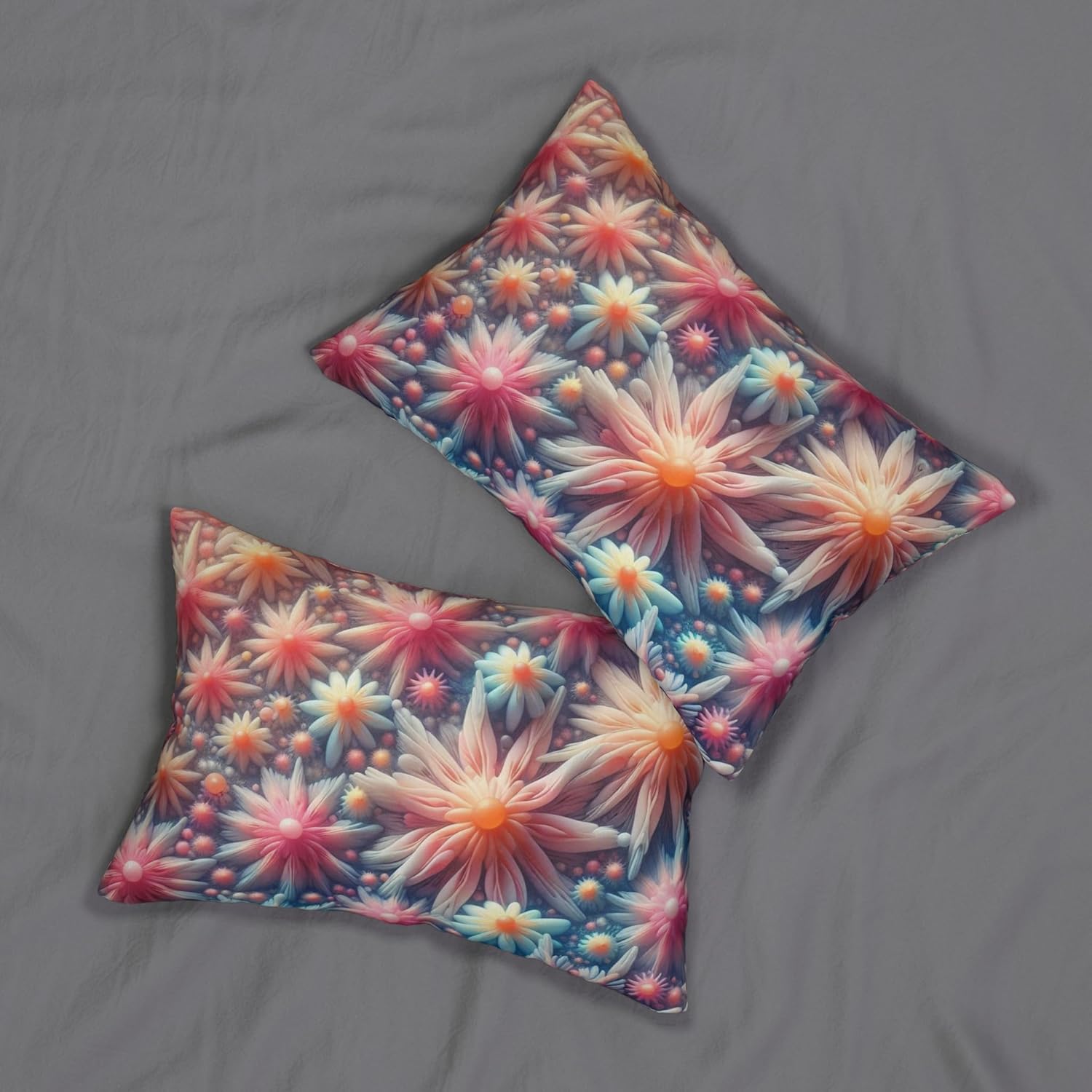 Pastel-Colored Star Nursery Spun Lumbar Pillow - 20x14, Double-Sided Design