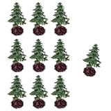 10 PCS Miniature Trees Miniature Christmas Tree Figurines for Crafts Plastic Trees