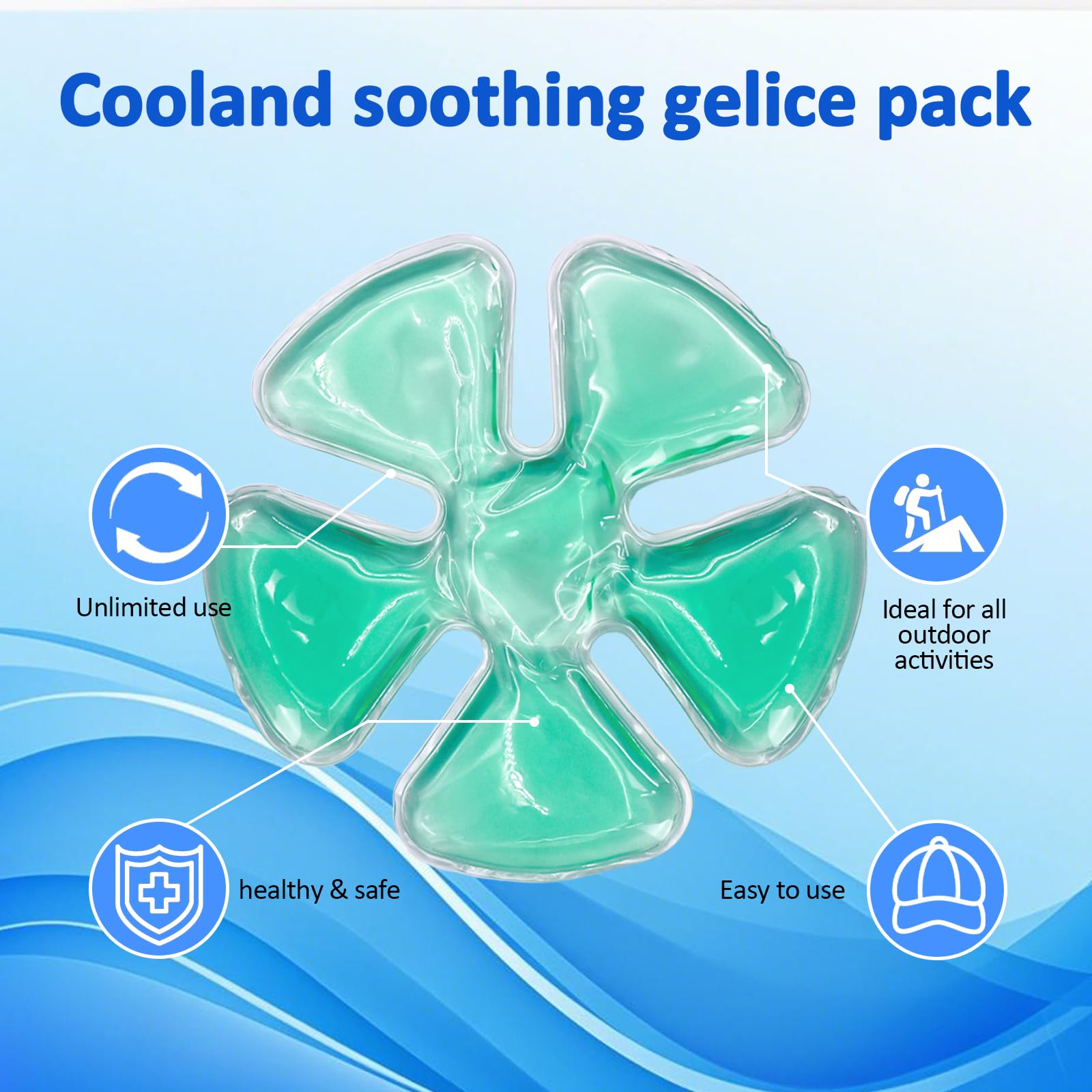 Head Ice Pack zestaw na lód, na ból głowy, chłodząca się, chłodząca gorączka, żel migrenowy, zestaw na lód, do kasków łapaczy, kask jeździecki, zestaw lodu, utrzymuje chłód (2 sztuki)