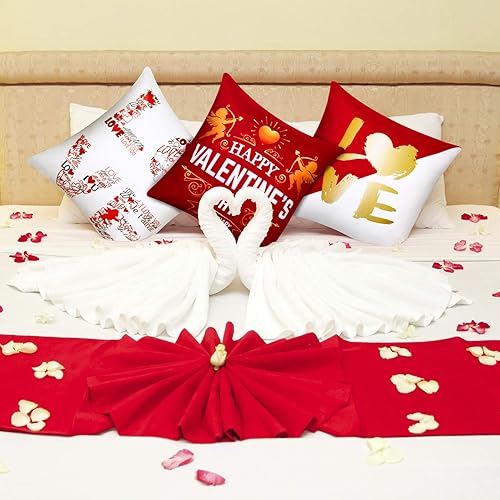 Miniatura 3 de Juego de 6 fundas de almohada para el día de San Valentín de 18 x 18 pulgadas, fundas de cojín cuadradas decorativas para sofá, cama, hogar, sala de