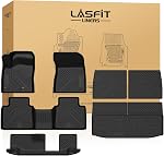 LASFIT Floor Mats for Volkswagen VW Tiguan 2018-2024, Dual Anti-Slip & Deep Dish Custom Fit All-Weather TPE Car Mats, 5+ Year Lifespan, for Volkswagen Accessories, 1st & 2nd Row