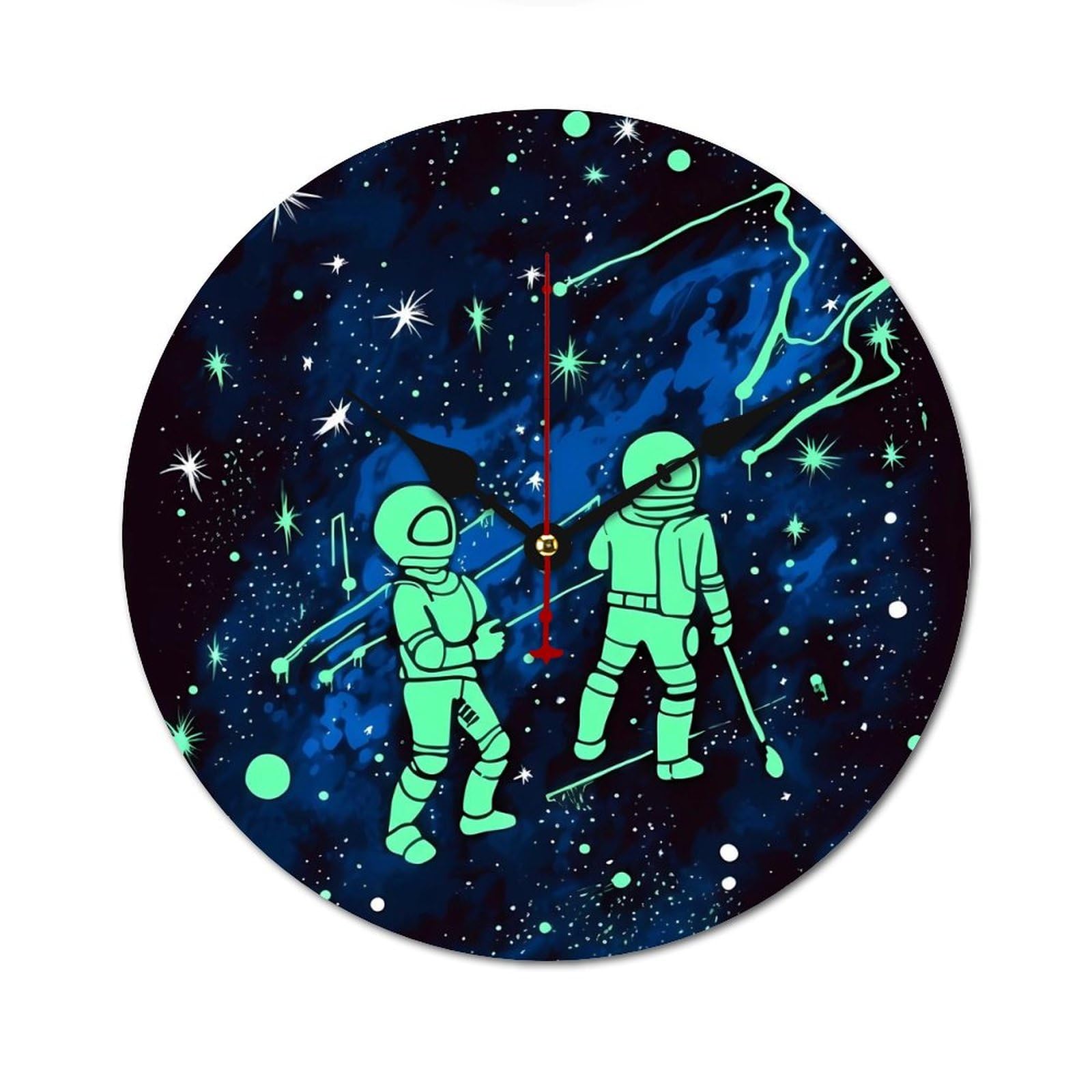 Horloge murale phosphorescente silencieuse sans tic-tac pour la nuit