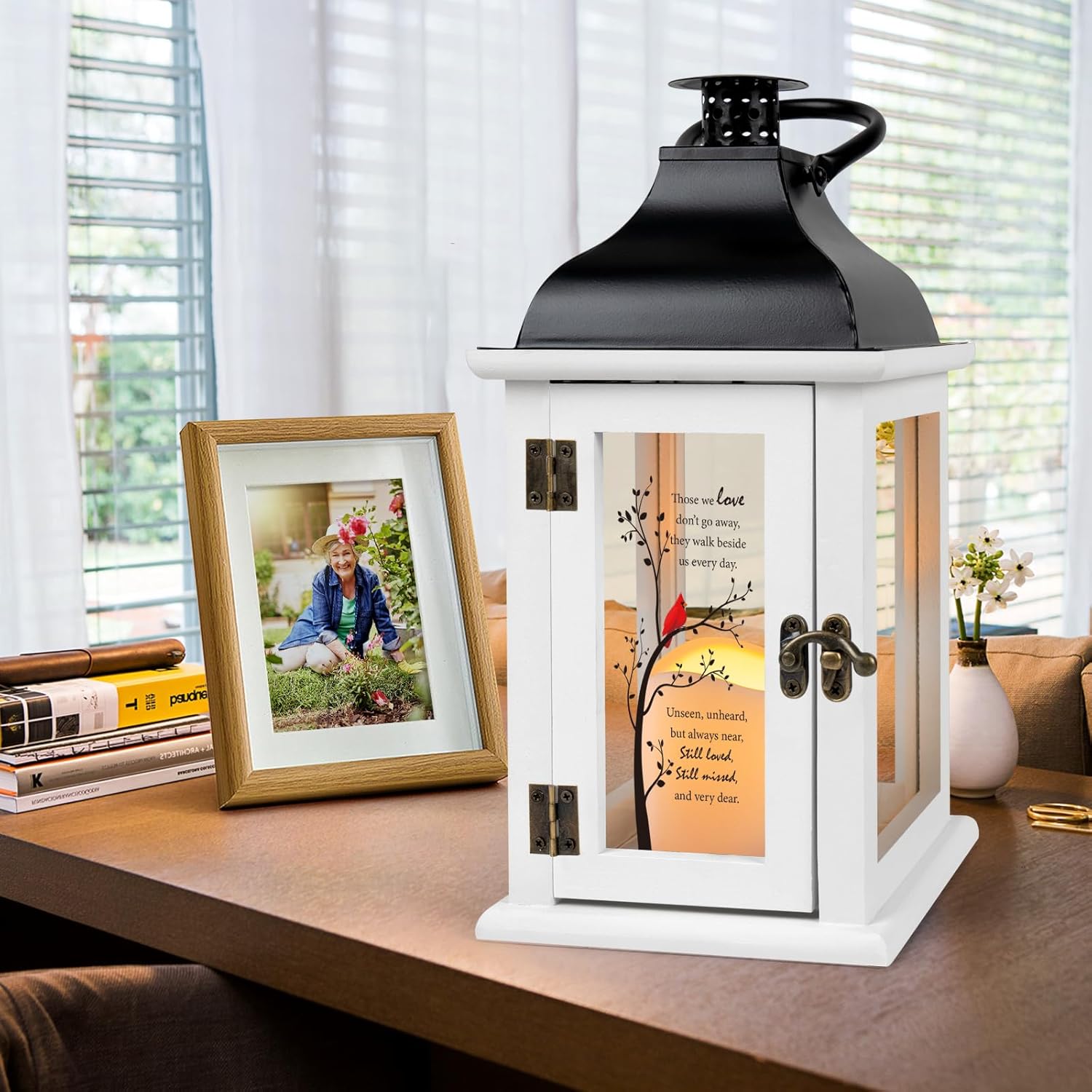 Memorial Lantern - Bereavement Sympathy Gifts for Loss of Loved One Memorial Gifts for Loss of Mother Loss of Father Remembrance Gifts Thoughtful Funeral Gifts with LED Candle and Remote - Image 2