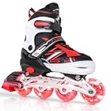 LEJIJIT Adjustable Kids Inline Skates for Girls Boys Children Beginners, Inline Skates with Light Up Wheels for Kids and Youth for Indoor Outdoor Sports