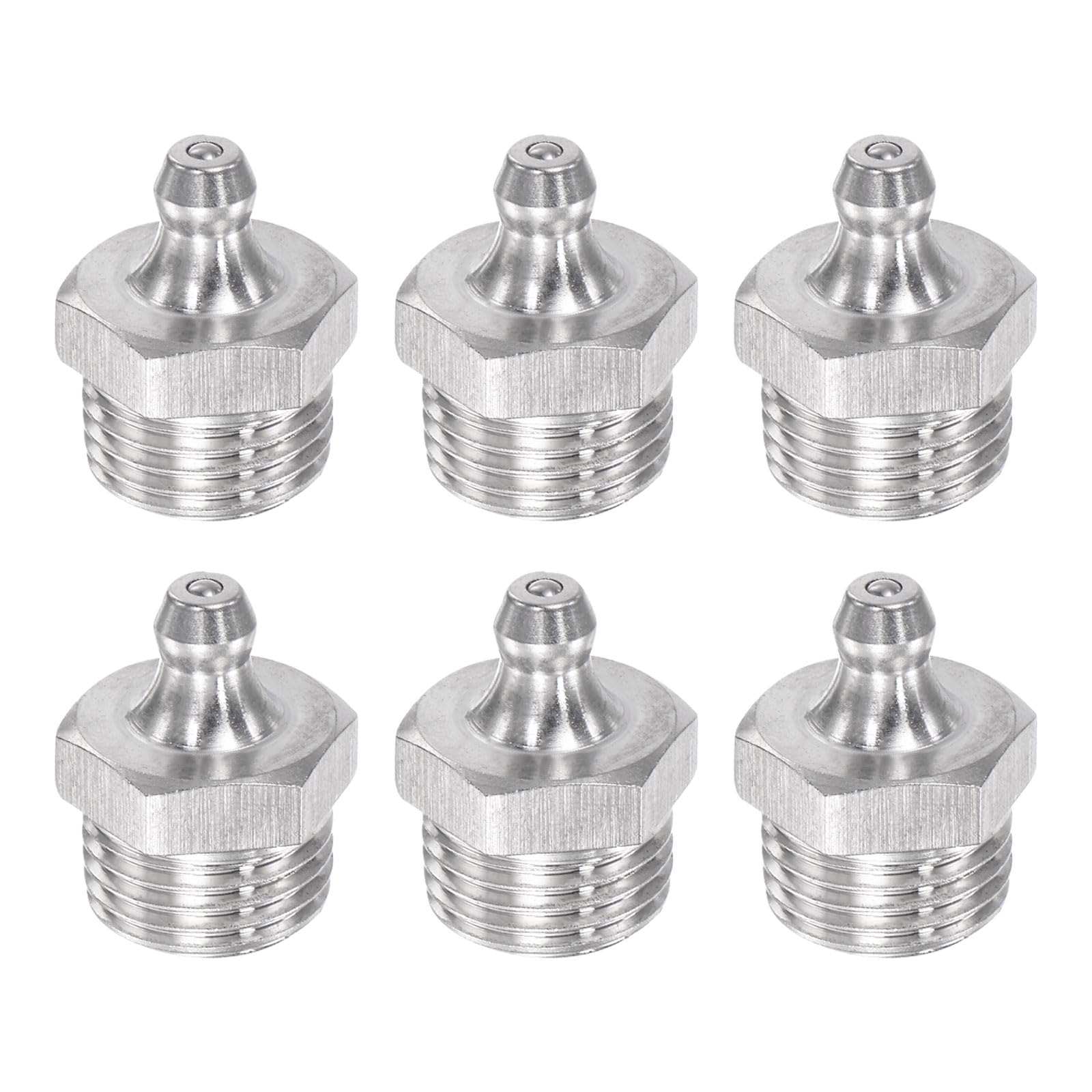 uxcell 6Pcs Metric Stainless Steel Straight Grease Fitting M16 x 1.5mm Thread Hydraulic Grease Fitting Accessories
