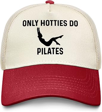 Only Hotties Do Pilates Trucker Hat Men Vintage Mesh Baseball Cap for Summer