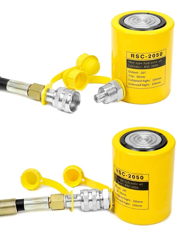 QWORK 20T Mini Hydraulic Cylinder Jack Porta Power Ram 2" Stroke, CP-180 Manual Hydraulic Hand Pump, Single Acting Lifting Cylinders for Machinery Shipbuilding by QWORK - Image 4
