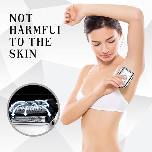 Miniatura 4 de Maquinilla de afeitar eléctrica para hombres, afeitadora eléctrica de aluminio para mujeres, mini afeitadora de aluminio con doble cuchillas