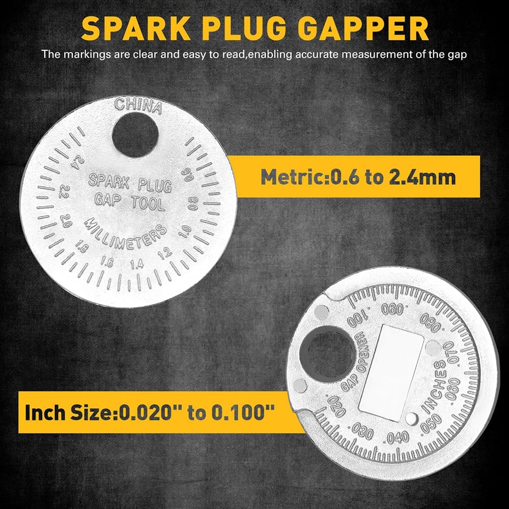  6-Piece 3/8" Drive Spark Plug Socket Set with Spark Plug Gapper, SAE & Metric, 5/8", 3/4", 13/16", 14mm, 18mm, CR-V Sockets with Rubber Holding Rings thumbnail