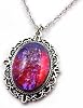 Collar de Aliento de Dragón que Brilla en la Oscuridad – Colgante de Ópalo Mexicano de Vidrio Checo – Amuleto de Fuego Cambiante de Color Rojo y Azul – Joyería Artesanal de Fantasía para Mujer 7