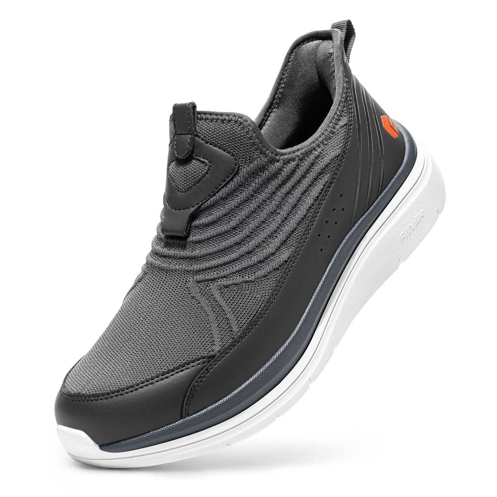 FitVille Men's Extra Wide Slip on Walking Shoes, Breathable Hands Free Slip on Sneakers, Comfortable Orthopedic Shoes for Standing All Day - Step Ease