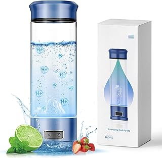Hydrogen Water Bottle, Portable Hydrogen Water Bottle Generator, 1500 PPB Smart Hydrogen Water Machine with SPE/PEM Tech, Rechargeable Ionizer Machine for Home, Travel & Office Fitness Drinking