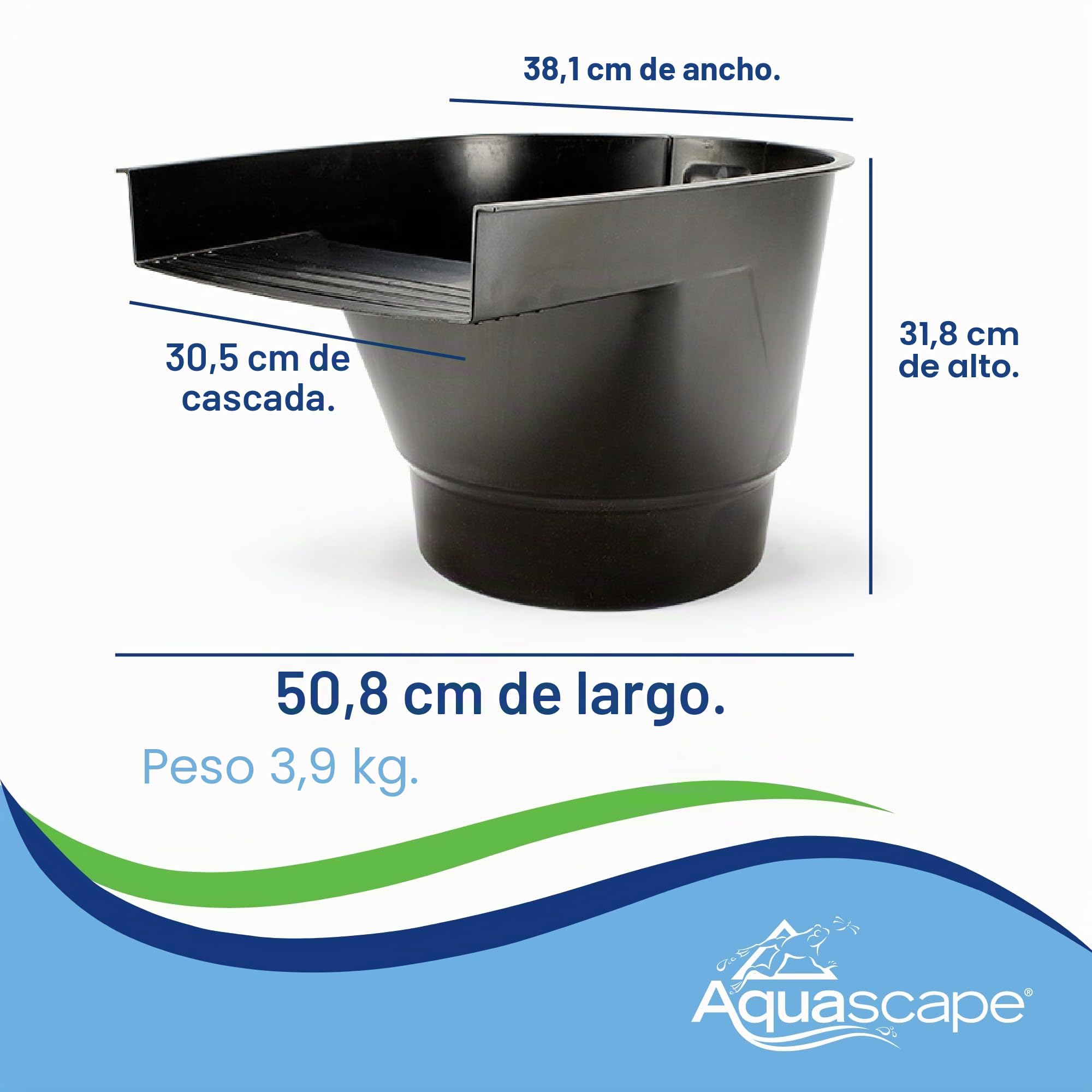 Aquascape Filtro de Estanque y derrame de Cascada, filtración mecánica y biológica eficiente, Compacto | 77020, Negro