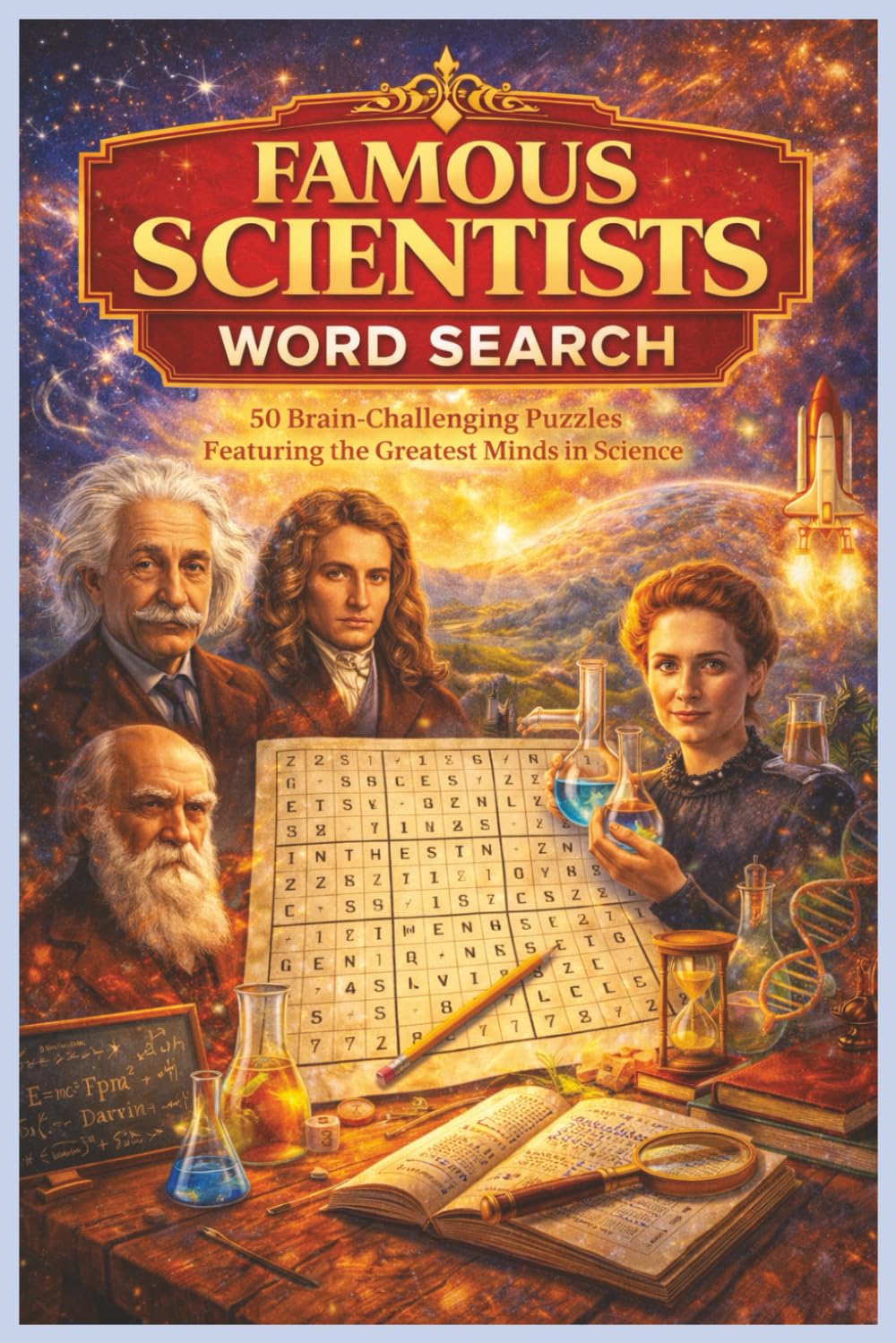 Famous Scientists Word Search: 50 Brain-Challenging Puzzles Featuring the Greatest Minds in Science (Word Search Puzzle Collection)