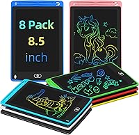 TQU 8.5 Inch Colorful LCD Writing Tablet for Kids - 8 Pack Doodle Boards, Mess-Free Educational Toys for Ages 3-8, Travel Drawing Fun