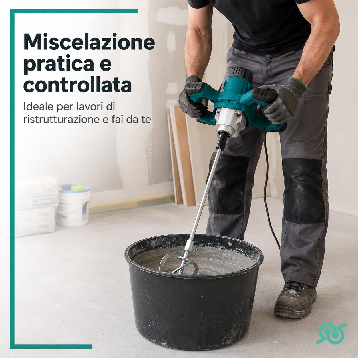 TEMPO DI SALDI Miscelatore Elettrico 2200W Max circa 80 cm - Malta e Colla