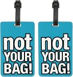 PATIKIL Luggage Tags (Not Your Bag), 2Pcs PVC Funny Travel Baggage Bag Tags Suitcase Identifier Labels for Women Men, Blue