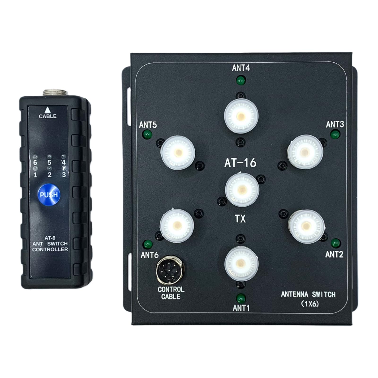 Kit de interruptor de antena remota coaxial de 6 vías, interruptores de señal de antena de 1,8 MHz-55 MHz, 800 W, PEP, herramienta de transmisión de alta potencia, compatible con estaciones base