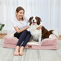 Vista 693 de Comfort Expression Cama ortopédica para perros extra grandes de 45 x 35 pulgadas, cama para mascotas XL de espuma tipo caja de huevos impermeable