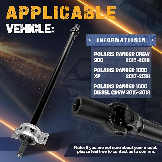 Propeller Drive Shaft Prop Fit for Polaris RANGER CREW 900 2015-2019| Fit for Polaris RANGER 1000 XP 2017-2018| Fit for Polaris RANGER 1000 DIESEL CREW 2015-2018, OE 1333147