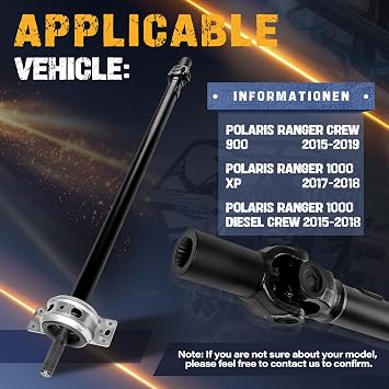 Propeller Drive Shaft Prop Fit for Polaris RANGER CREW 900 2015-2019| Fit for Polaris RANGER 1000 XP 2017-2018| Fit for Polaris RANGER 1000 DIESEL CREW 2015-2018, OE 1333147