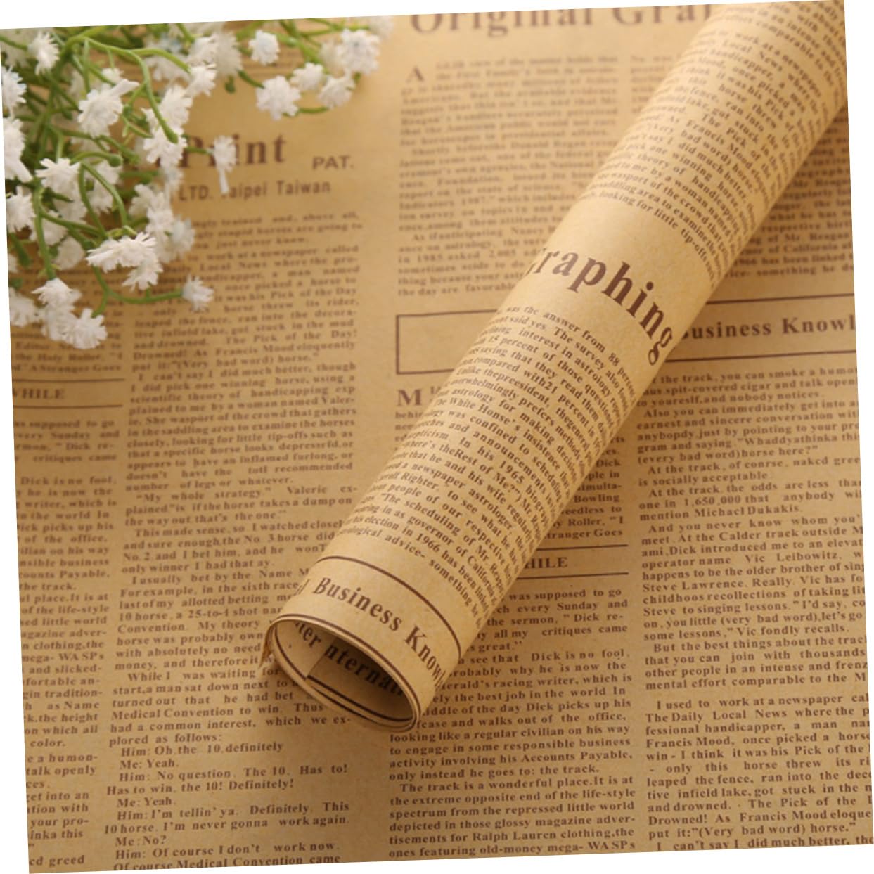 LALAFINA 50blätter Kraftpapier für Geschenke im Vintage-stil Geschenkpapier aus Hochwertigem Papier Retro-papierverpackungen für Blumensträuße und Andere Anlässe Zufälliger Stil
