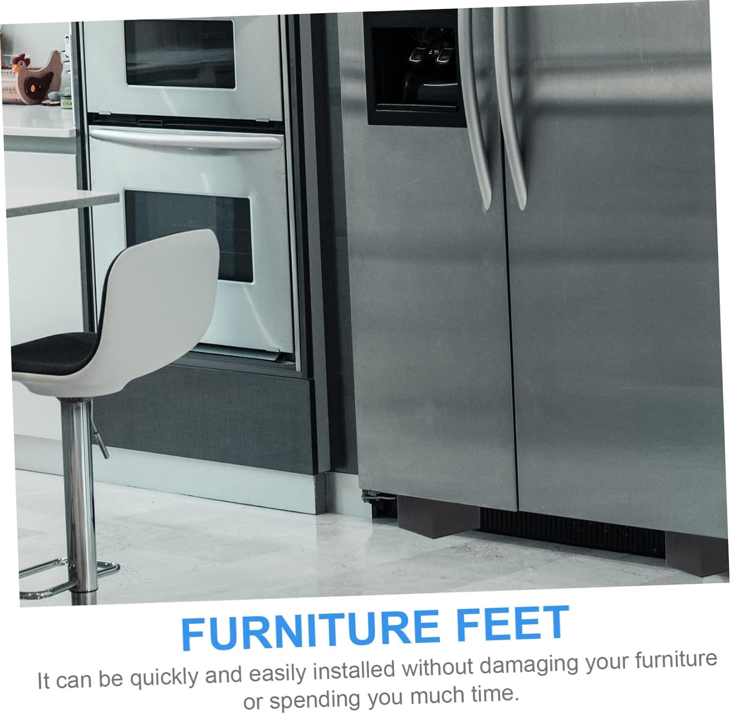 Amosfun 4pcs Bed Riser Blocks Heavy Duty Multi-Function Furniture Risers for Bed Frame Couch Sofa and Desk Legs Easy to Install Elevators for Increased Storage Space