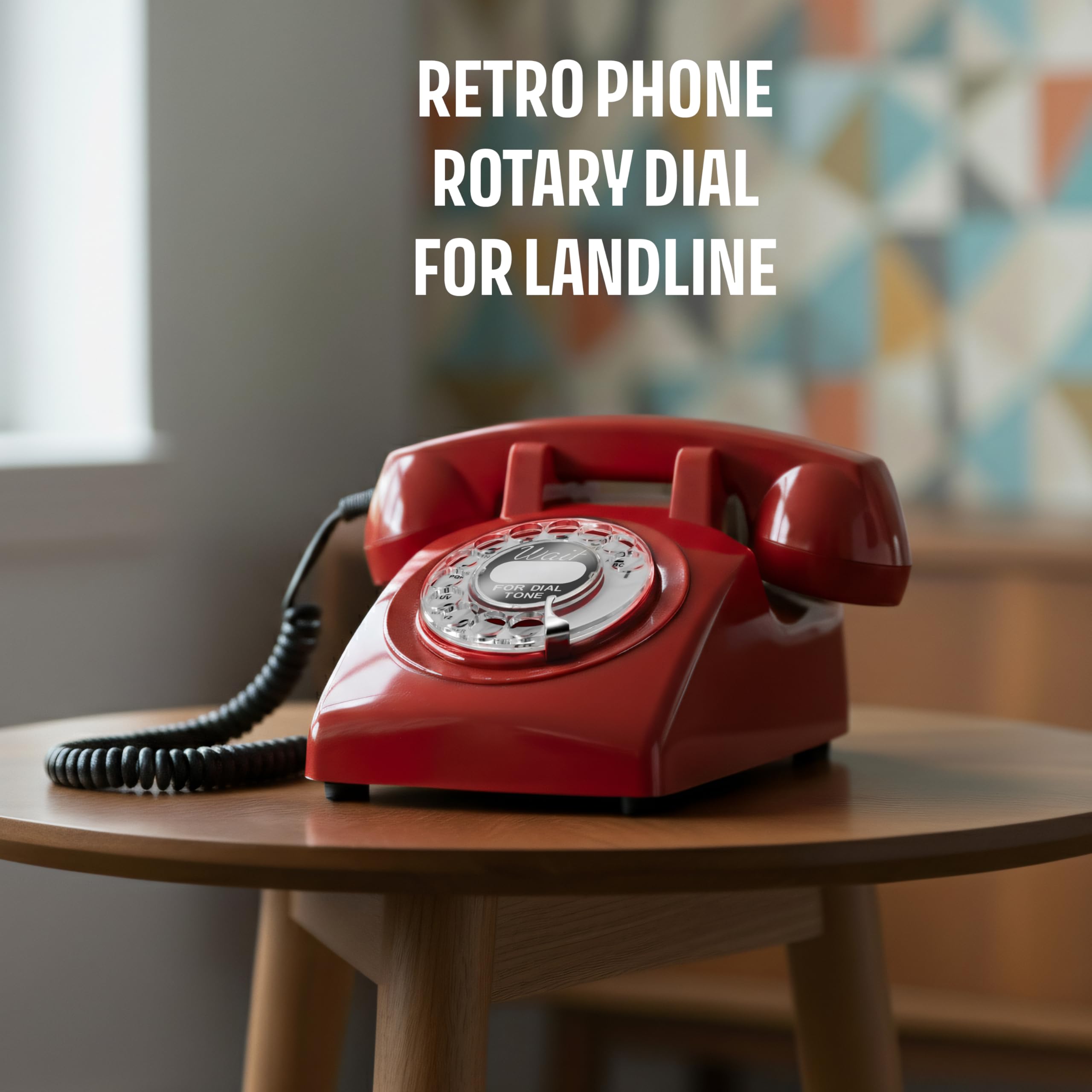 OPIS 1921 CABLE – MODEL D – Wand bevestigde retro telefoon/retro telefoon met houten en metalen behuizing, functionele draaischijf en klassieke metalen bel