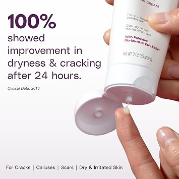Rapid Crack Repair Cream, 25% Urea with Lactic Acid, Restores Cracked Heels and Diabetic Feet, Post-Surgery Scar Care, Fragrance-Free Barrier Cream, 3 oz