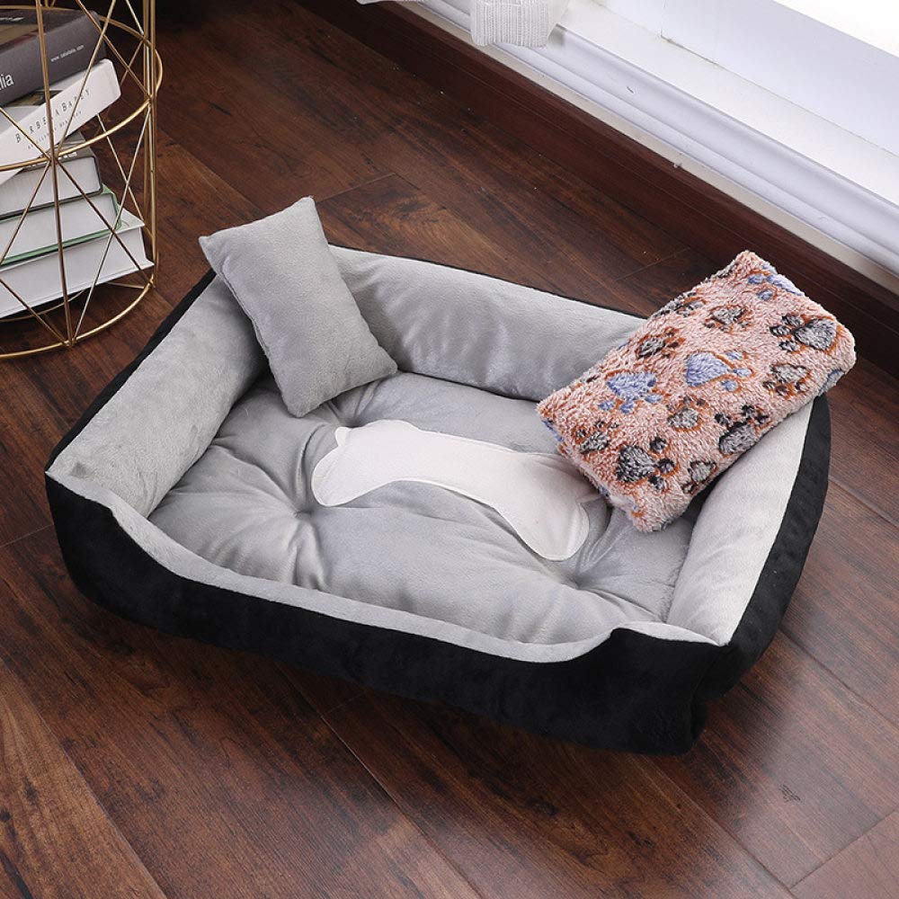 Lit pour chat et petit chien gris 45x30cm avec coussin lavable amovible