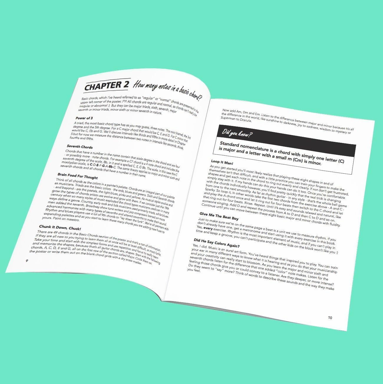 The Creative Guitar Poster with Unlock Your Guitar Super Powers Book- A Dry-Erase Reference Poster Containing Chords, Scales, Chord Formulas, Chord Progressions (LARGE - 48-in x 36-in)