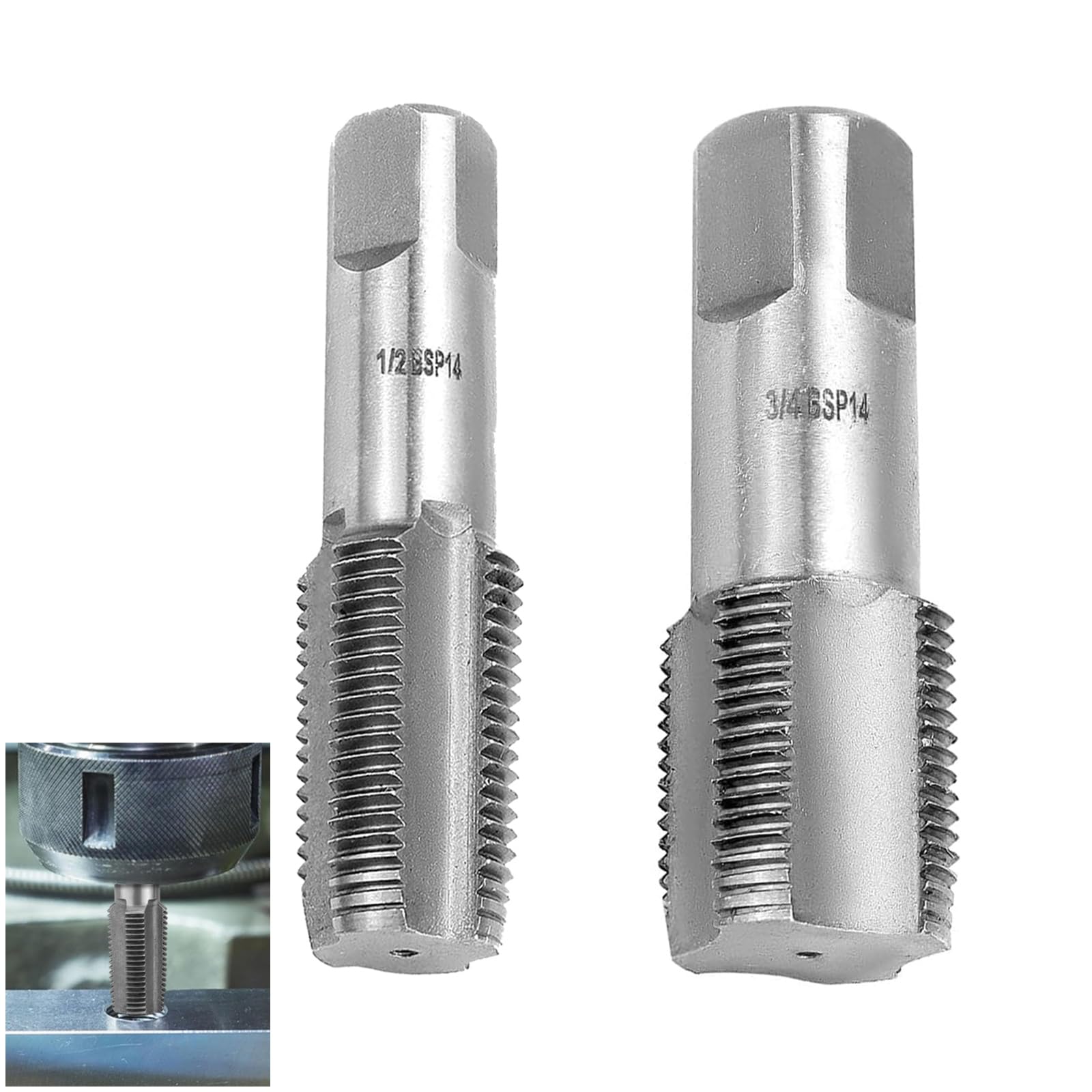 Set Rubinetti per Tubi, 2 Pezzi Maschi a Tubo Estrattore Viti, Rubinetto da 1/2 pollice, Rubinetto per Tubi con Filettatura Interna da 3/4 di pollice, Rubinetto per Incisione