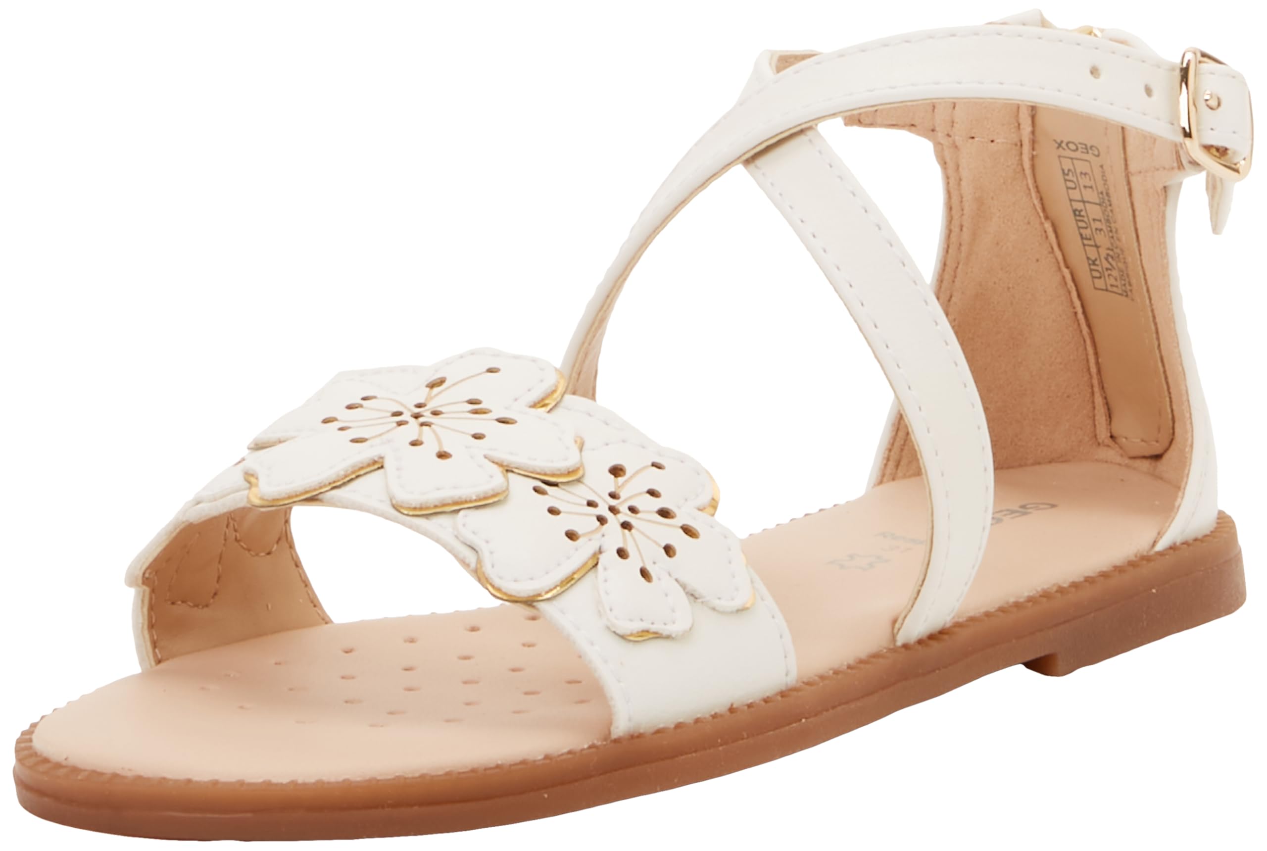 Geox J Karly Girl Sandal, White, 32 EU