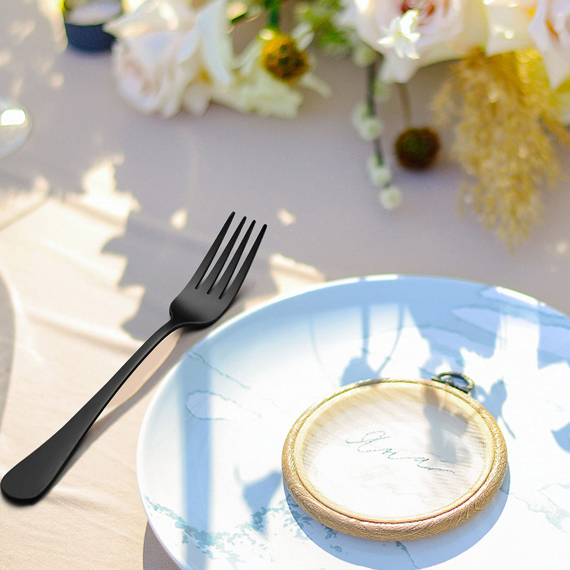 LIANYU 12-Piece Black Salad Fork Set, 6.75 Inch Stainless Steel Small Forks — Amazon image 6