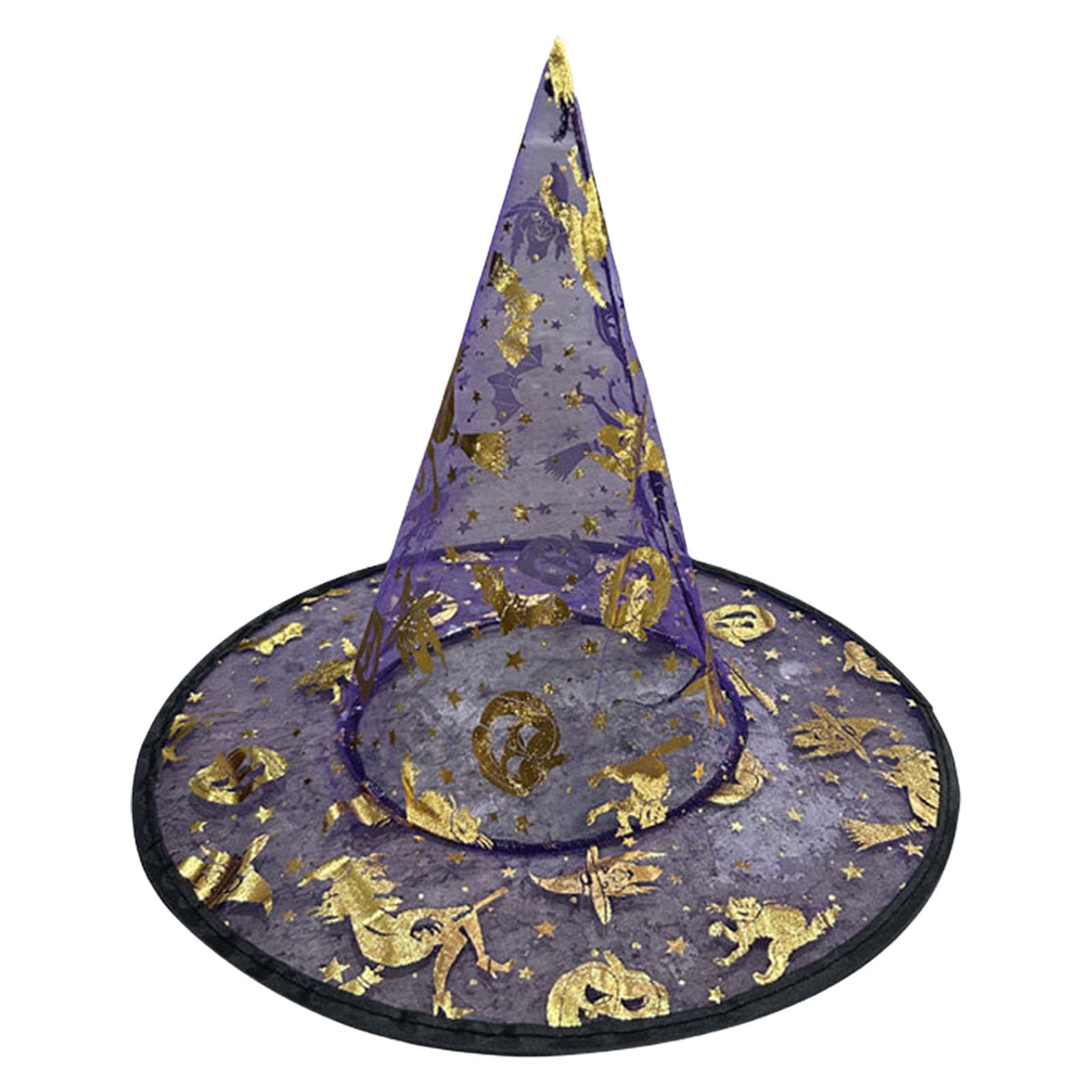 Buxuaaaa 5Pcs Adjustable Witch Hat 33cm High Pointed Halloween Party Hat Unisex Witch Costume Accessories for Adult Kid Cosplay