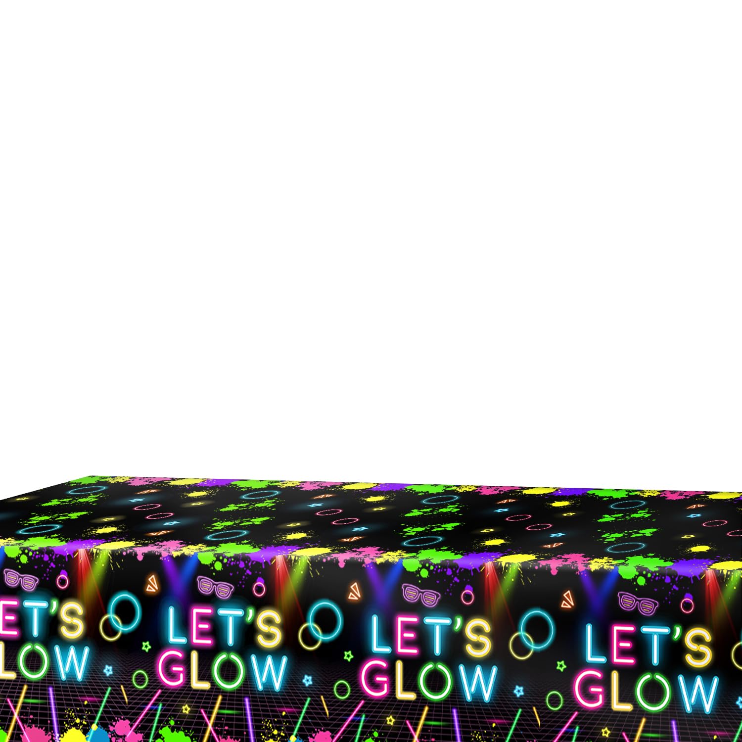 51 Pezzi Decorazioni Festa Neon, Set Tavola Fluo, Piatti Carta Fluorescenti, Glow Bicchieri, Tovaglioli, Forniture Tavola Festa per Bambini e Ragazzi