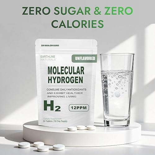 Miniatura 6 de Lazra Earthline Naturals - Tabletas de hidrógeno molecular, sin sabor, 12 PPM, apoya el envejecimiento saludable, la energía celular y la salud
