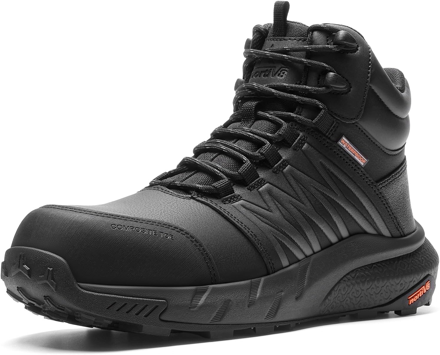 NORTIV 8 Men's Waterproof Composite Toe Work Boots Leather